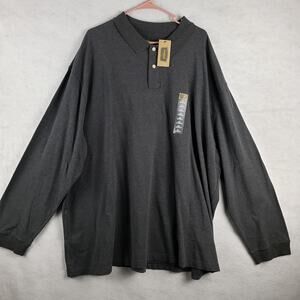 The Foundry Supply Company Men's 4XL Long Sleeve Polo Shirt Dark Charcoal‎ Gray
